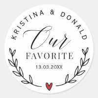 Custom Wedding Favour Our Favourite Classic Round
