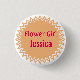 Custom Wedding Flower Girl Buttons