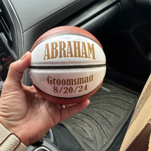 Custom Wedding Groomsman Keepsake Basketball