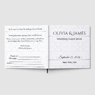 Custom Wedding Guest Book Elegant Keepsake