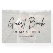 Custom Wedding Guest Book with Couple's Photo
