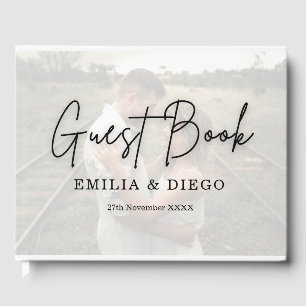 Custom Wedding Guest Book with Couple's Photo 