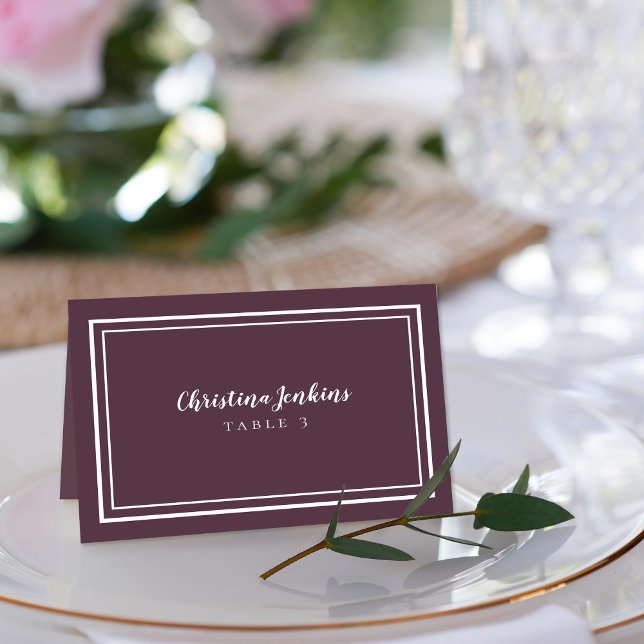 Custom Wedding Guest Place Card Elegant Purple  (Creator Uploaded)