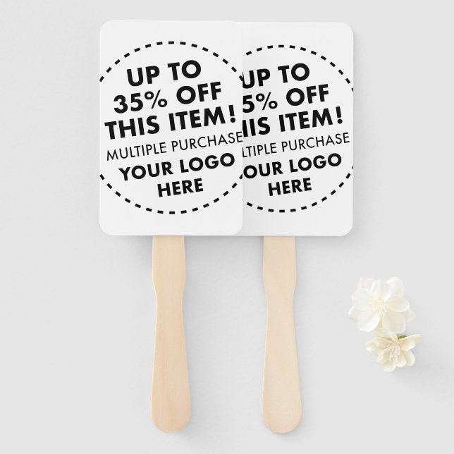 Custom Wedding Hand Fans 35% OFF Bulk Buy Discount (Front and Back)