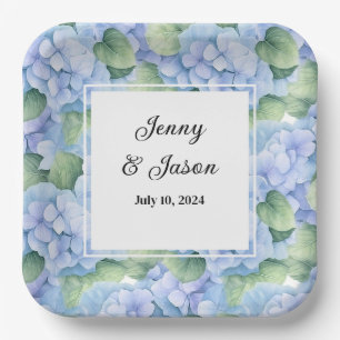 Custom Wedding Hydrangea Paper Plates