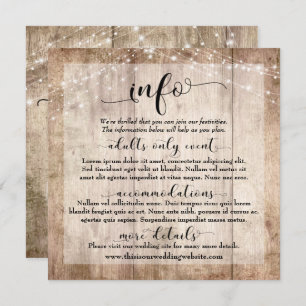 Custom Wedding Info Card