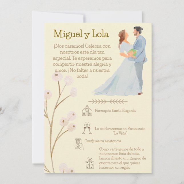 Custom Wedding Invitation (Front)