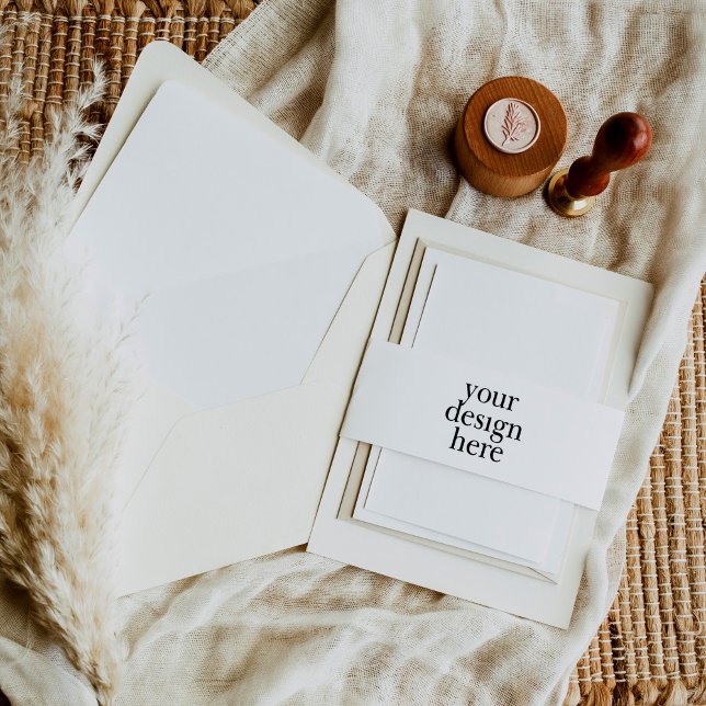 Custom Wedding Invitation Belly Band Wraps (Creator Uploaded)