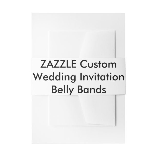 Custom Wedding Invitation Belly Bands Wraps Band (Front Example)