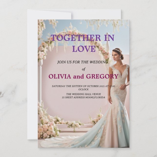 Custom Wedding Invitation Cards | Personalised  (Front)