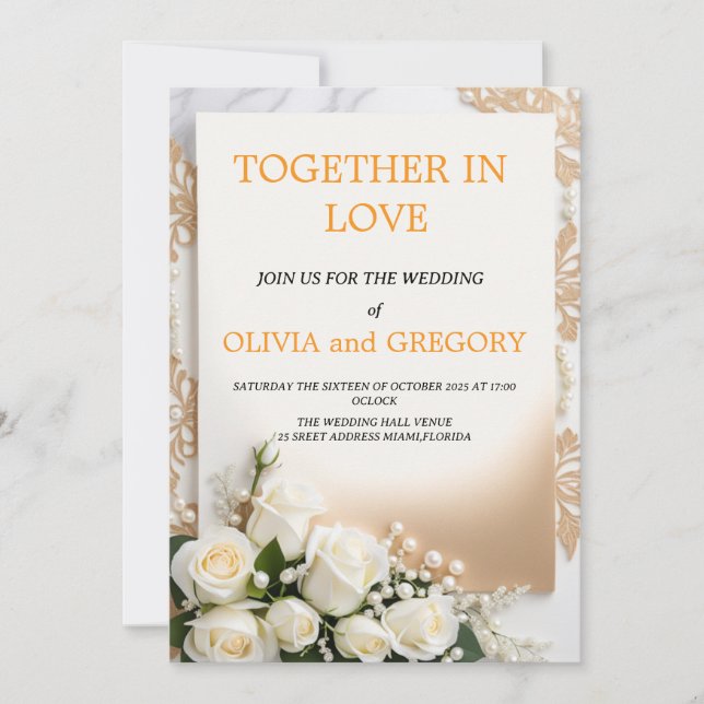 Custom Wedding Invitation Cards | Personalized (Front)