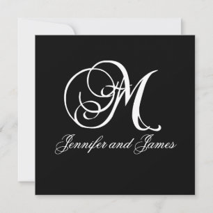 Custom Wedding Invitation Monogram M Names