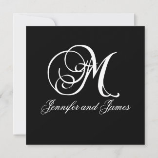 Custom Wedding Invitation Monogram M Names