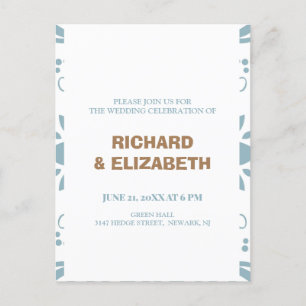 Custom wedding invitation postcard