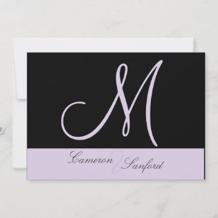 Custom Wedding Invitations Monogram/lilac