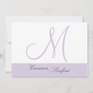 Custom Wedding Invitations Monogram/lilac