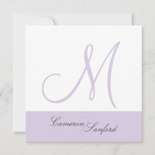 Custom Wedding Invitations Monogram/lilac