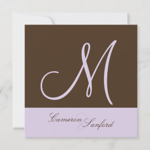 Custom Wedding Invitations Monogram/lilac