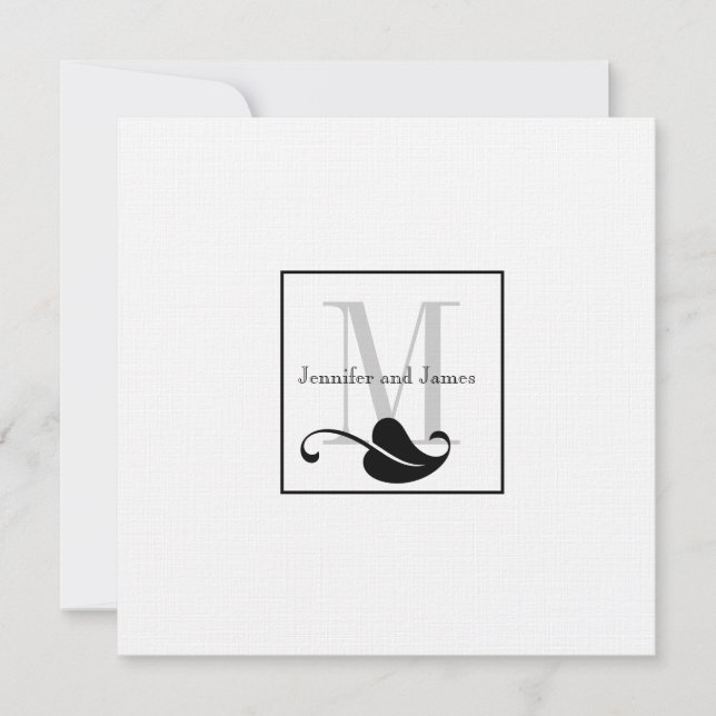Custom Wedding Invitations Monogram Logo Names (Front)