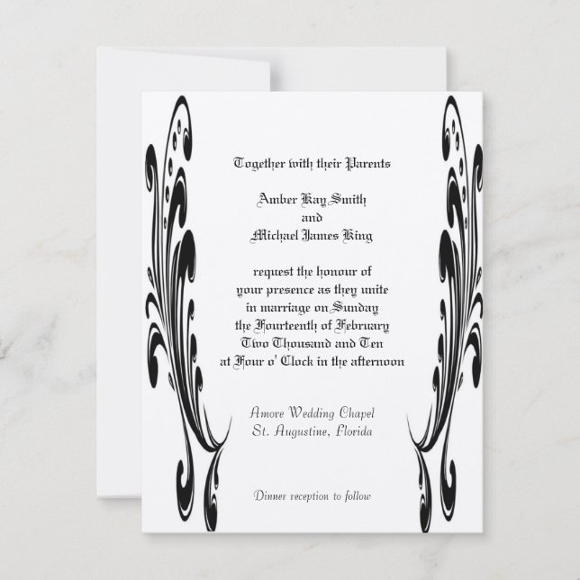 Custom Wedding Invitations two side print (Front)