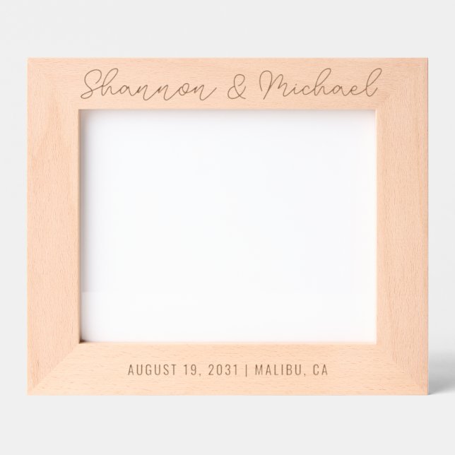 Custom Wedding Keepsake Personalised Names Date Etched Frames (Front)