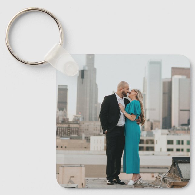 Custom Wedding Keepsake Photo Key Ring (Front)
