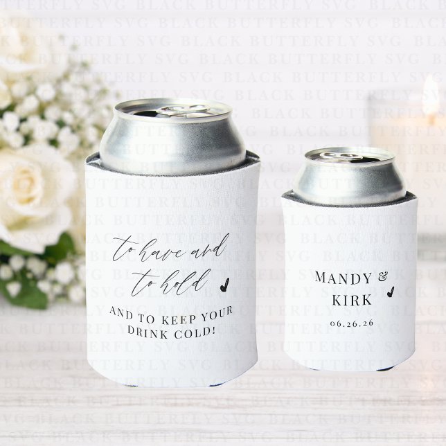 Custom Wedding Koozie | Bride & Groom Can Sleeve (Wedding Can Cooler Sleeve)