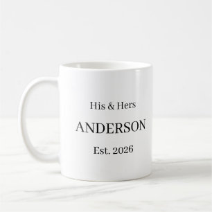 Custom Wedding Last Name Coffee Gift Mug