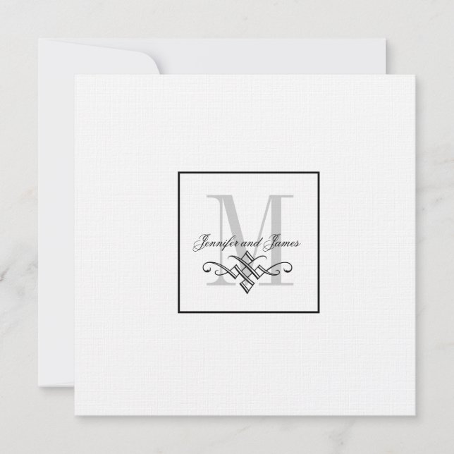 Custom Wedding Logo Invitations Monogram Names (Front)