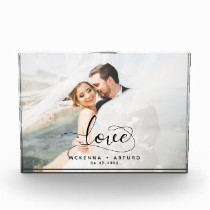 Custom Wedding Love Script Photo Block