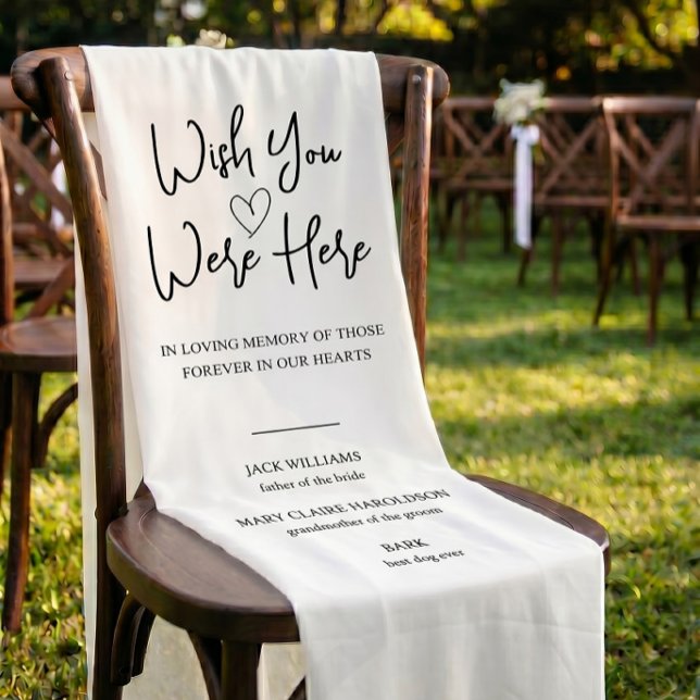 Custom Wedding Memorial Fabric Chair Banner Short Table Runner (Creator Uploaded)