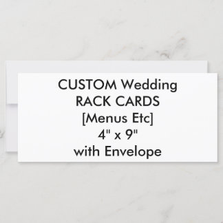 Custom Wedding Menu & Program Cards 4" x 9"