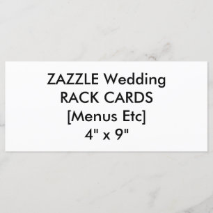 Custom Wedding Menu & Program Cards 4" x 9"
