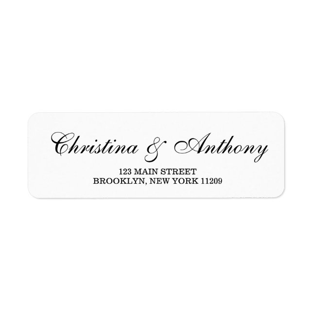 Custom Wedding Monogram Return Address Labels (Front)