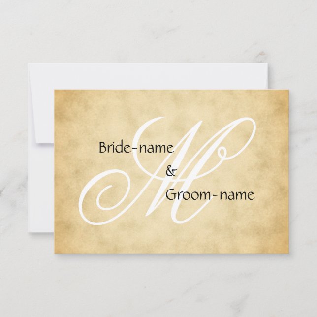 Custom Wedding Monogram Vintage Style Invitation (Front)