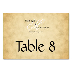 Custom Wedding Monogram Vintage Style Table Number