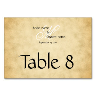 Custom Wedding Monogram Vintage Style Table Number