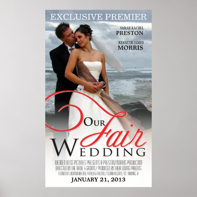 Custom Wedding Movie Poster Photo Template (Front)