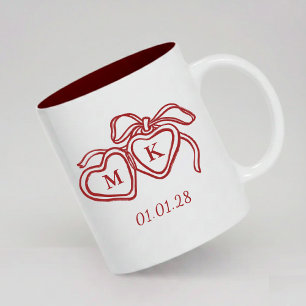 Custom Wedding Mug Engagement Gift for Couples