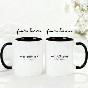 Custom Wedding Mug Gift for Couples and Newlyweds