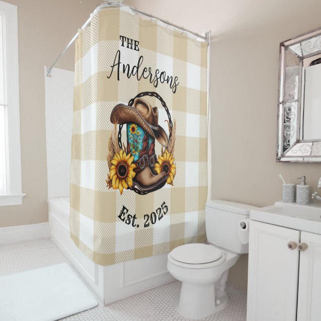 Custom Wedding Name and Date Shower Curtain (In Situ)