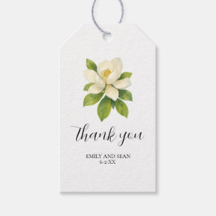 Custom Wedding Name Magnolia Thank You Gift Tags