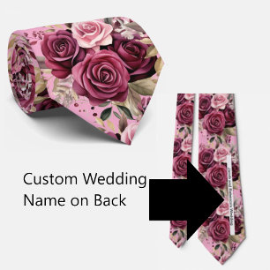 Custom Wedding Name on Back of Neck Tie