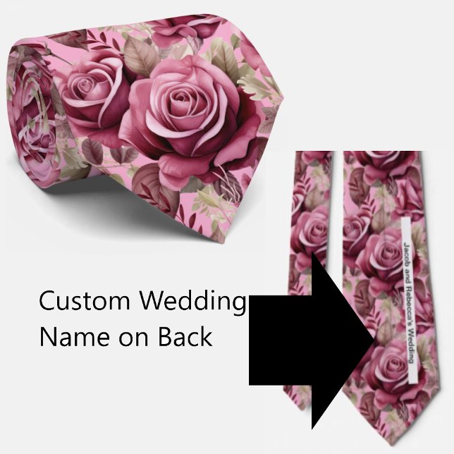 Custom Wedding Name on Back of Neck Tie (Creator Uploaded)