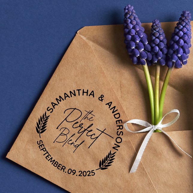Custom Wedding Names And Date | The Perfect Blend  Rubber Stamp (Creator Uploaded)