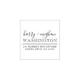 Custom Wedding Names Script Return Address Rubber Stamp