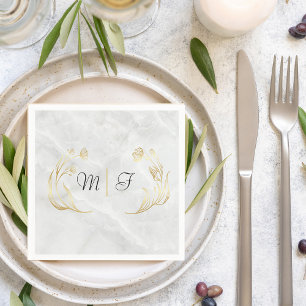 Custom Wedding Napkin Newlyweds Initials