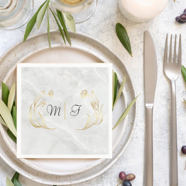 Custom Wedding Napkin | Newlyweds Initials (Creator Uploaded)