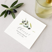 Custom Wedding Napkins Simple Olive Branch