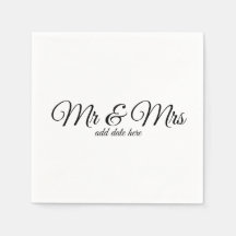 Custom wedding napkins with dates